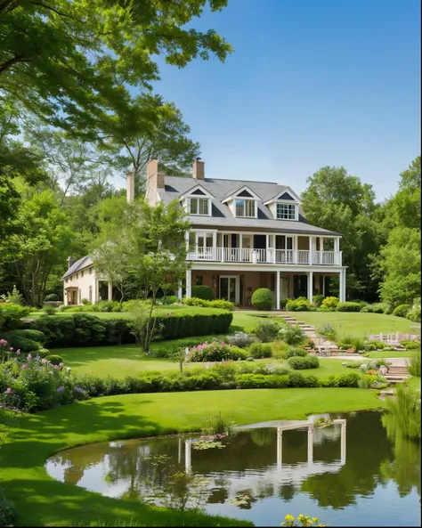 Home sweet home! This idyllic property boasts a thriving garden and a peaceful pond.  What's your favorite part?