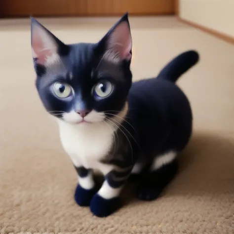 arafed siamese cat sitting on carpet with purple collar, aesthetic siamese cat, has two adorable blue eyes, an adorable kitten, the cutest kitten ever, small blue eyes, with pointy ears, she has a cute face, smol, a cute cat, r/aww, he has an elongated hea...