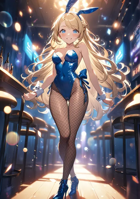 1 girl, Game CG, 
shallow depth of field, a portrait with a soft Gaussian blurred background, creating a dreamy atmosphere, focus on face, full body,
standing, legs together, looking viewer, Cheerful Smile, blush,

(blond Hair, french braid, Right-side par...