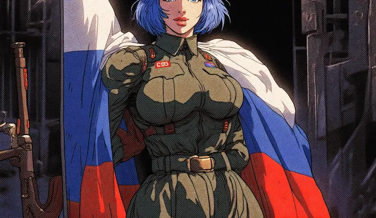 animation, ,  tight medium chest ,  wide hips,  seductive expression  , white woman,  1girl, , Thepit, The_pit, fitness doll body ,  plump lips , Ayanami Rei from the anime Evangelion, military uniform, русская зеленая military uniform,military uniform Рос...