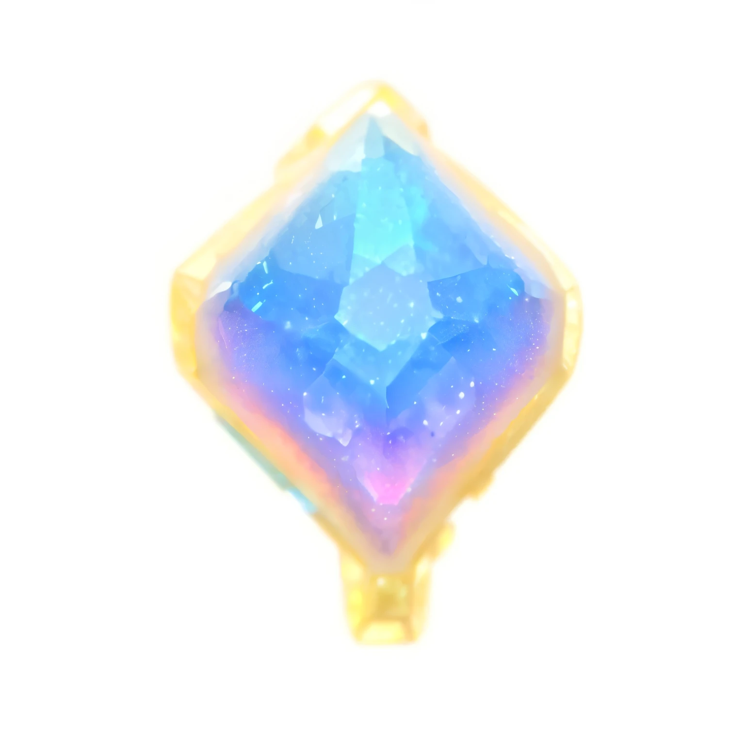 a close up of a blue and yellow diamond shaped object, soft iridescent membranes, it has iridescent membranes, soft opalescent membranes, chromostereopsis, heavy jpeg artifact blurry, ( ( dithered ) ), opalescent, opal flesh, tiny gaussian blur, dichroic, ...