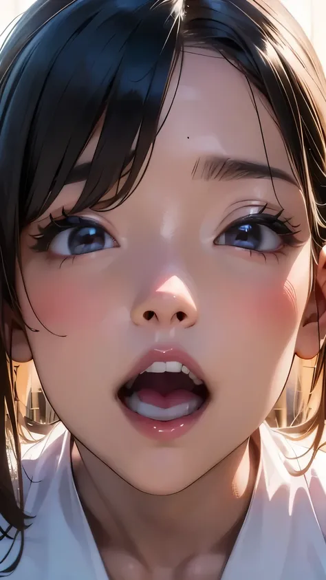   young woman、smile、((  Search 。 hairstyles are random ))、  blanking 、(( Masterpiece、  high image quality 、16k))、(( random design springwear))、(Very close:1.5)、EXPLORE THE CITY AT NIGHT  、(   focusing on the upper body   :1.5), Big Breasts,  button gap , {...