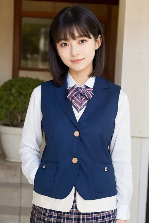 Top Quality, Focus on the Face , Soft light, ultra high resolution, ( photorealistic :1.4), RAW photo in the loop , 1 Japanese Girl , alone, cute, ( embarrassing smile:0.5), ( brown eyes, light in the eye), detaile...