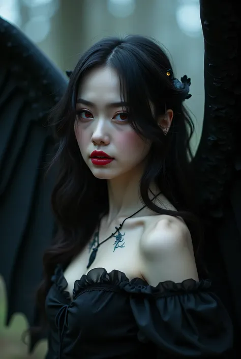 A beautiful vampire with wings 