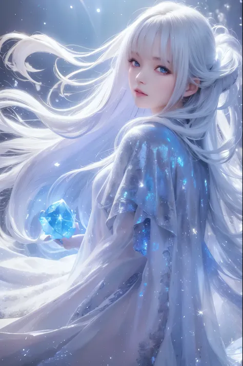 ((masterpiece)), ((( best quality))), (( Very detailed)), ((shape)),[ Realistic Light Effects ],shadow,( Fantasy Style ),(White background:1.6), simple background, (Earth Theme),(Cape)[(Hair Focus,(( one girl )),[( Big Slime Hair ): (Cloud Hair):0.3], (Bac...