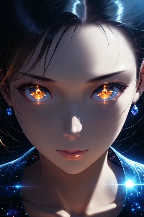 ((best quality)), ((masterpiece)), (detailed), perfect face, asian girl, surreal, sexy space clothes, in the illustrative style of moebius, spaceships, aliens, fantasy, sci-fi, graphic novel, line drawing, french retro, glowing gold eyes, eyes like jewels,...
