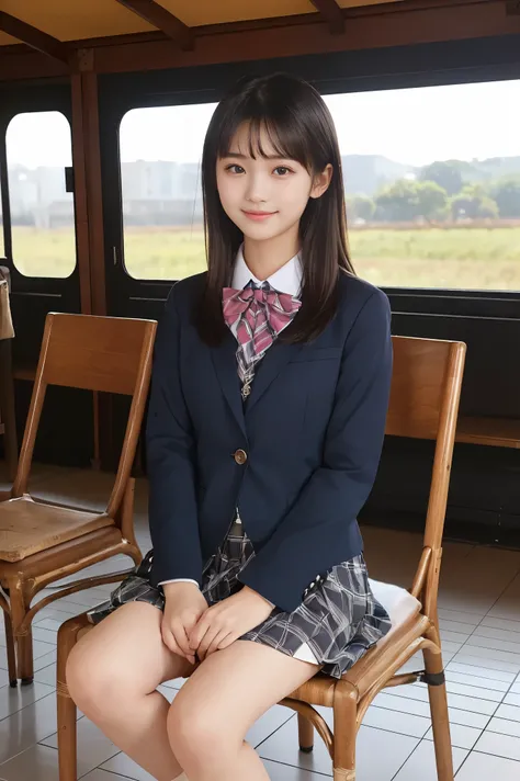 ( Top Quality, Masterpiece:1.2), Top Quality, exist, photos, high resolution, 1080P, 8k, physical rendering , ((: 158cm)), Japanese Girl、(((((( A beautiful 14-year-old fashion model from a Japanese fashion magazine is watching straight to...