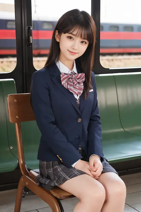 ( Top Quality, Masterpiece:1.2), Top Quality, exist, photos, high resolution, 1080P, 8k, physical rendering , ((: 158cm)), Japanese Girl、(((((( A beautiful 14-year-old fashion model from a Japanese fashion magazine is watching straight to...