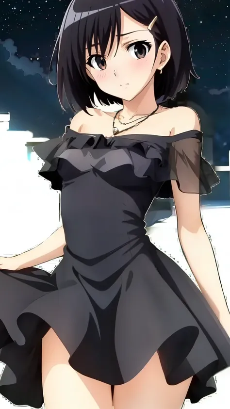 (Top quality, masterpiece, 8k), (anime coloring), very detailed, perfect face, beautiful eyes, perfect eyes, detailed eyes, feature large highlight, detailed face, ultra-detailed, detailed eyes, symmetrical eyes, (dynamic angle), sharp details, tomoe, blac...