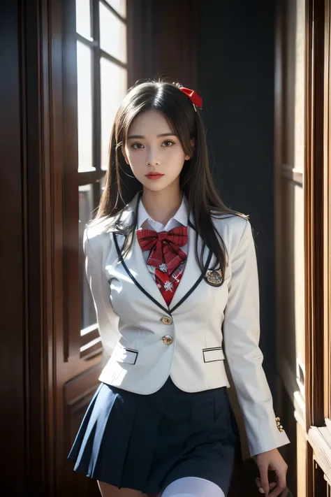 ( girl standing in a cute room)，Charming eyes，Heartwarming action，Turn your face away from the camera，stooped，Bend over，turn back，Look up at your head，thick and long black hair，Highly detailed body，Highly detailed face，best qualtiy、(P boobs iNK underwear),...