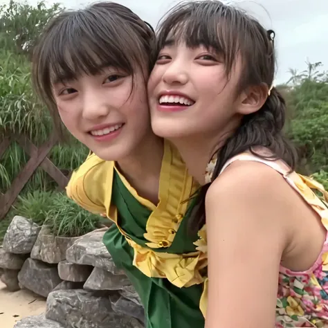  Identical twin sisters hugging each other 、、,of(8k、 live shooting、 top quality、 Masterpiece:1.2)、 very detailed、 super resolution on the floor、(Hyper Genuineity、) very detailed、 super resolution on the floor、(Genuine、実際of写真:1.47)、 exhilarating roofExcelle...