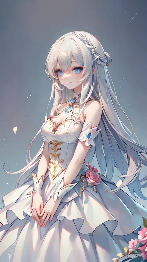  A woman in a white dress holds a music box, artwork in the style of Gwaiz, Gwaiz on pixiv artstation, Gwaiz on artstation pixiv, Gwaiz,   Fantasy Art Style  , Gwaiz masterpiece,  Beautiful and Elegant Queen  ,  beautiful character drawing ,  Detailed Digi...