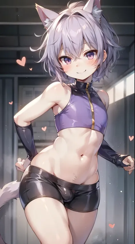 femboy，Cat ear girl，Cat-eared Shota，Hip bulge，Hip bulge，Smile