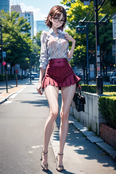 18 years old girl, (((at park))), (transparent pattern shirt), (wet shirt), (mini skirt), (red-squared pattern skirt), RAW photo, (photorealistic:1.37, realistic), highly detailed CG unified 8K wallpapers, 1girl, ((slender body:1)), (small breasts:1.3), lo...