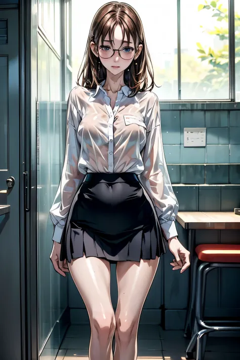 18 years old girl, (((at park))), (transparent pattern shirt), (wet shirt), (mini skirt), (red-squared pattern skirt), RAW photo, (photorealistic:1.37, realistic), highly detailed CG unified 8K wallpapers, 1girl, ((slender body:1)), (small breasts:1.3), lo...