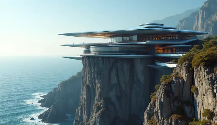 Futuristic architecture on the cliff