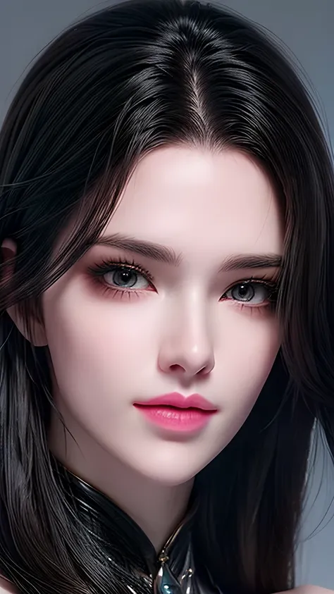  Best Quality 、 masterpiece、 super high resolution 、actual、 1 girl working part-time、glossy skin、(( surrealistic details ))、Global photo 、 8,000、 Highly Intricate Details、 shiny eyes 、 Black Straight Hair 、Leather pants， tights ，High Profile、Purebred face_...