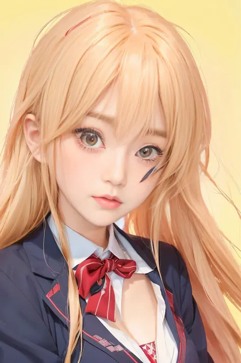 anime girl with long hair wearing a school uniform and a red tie, anime visual of a cute girl, anime best girl, blonde anime girl with long hair, beautiful anime high school girl, anime girl named lucy, anime girl with long hair, marisa kirisame, cute natu...