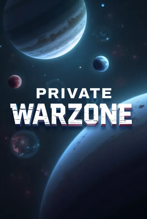 Announcement that says Warzone Private today with a style of planets and Warzone game 