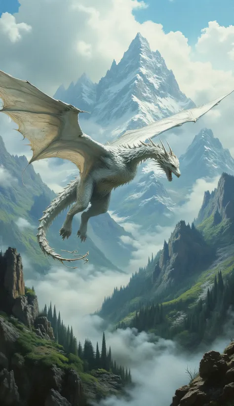 Beautiful white dragon