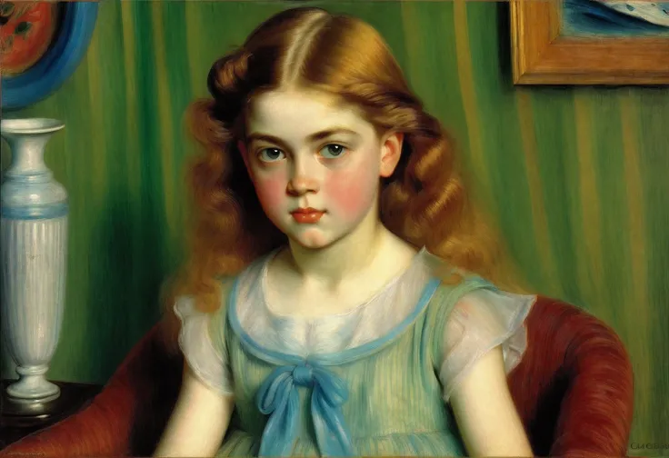 young girl, творческая импровизация (Created by William_James_Glackens)