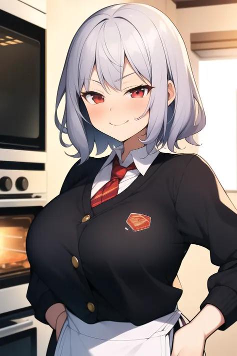 {{{masterpiece}}}, {{{best quality}}}, {{ultra-detailed}}, {illustration}, {{an extremely delicate and over size clothes, blurry background, extremely detailed C, anime, 1 girl, solo, solo focus, short hair, silver hair, wavy hair, tired hair, red eyes, ts...