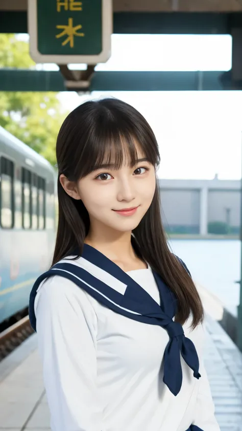 Masterpiece、 Best Quality Conversation 、 Train illustration 、 超 Details、 Details、 high resolution、 8k wallpaper、 perfect dynamic composition、 beautiful, beautiful, girl、 mature middle school student 、 Korean Idols、 beautiful Fa...