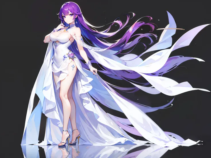 ((Masterpiece, Highest quality)), Detailed face, character design sheet, full body, Full of details, frontal body view, back body view, Highly detailed, Depth, Many parts, beautiful woman with long hair, sexy woman, elegant woman, Genshin Impact, woman tal...