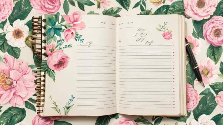 DIARY　Floral background　