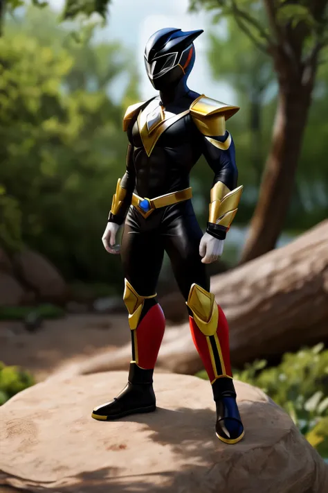 black power ranger, full body, micro