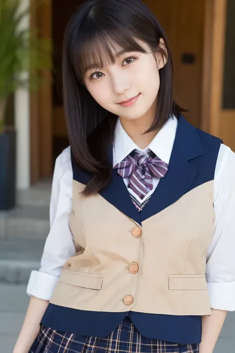 TOP QUALITY, Focus on the Face , Soft light, ultra high resolution, ( photorealistic :1.4), loop , 1 Japanese Girl , alone, cute, ( embarrassing smile:0.5), ( brown eyes, Light in your eyes), Fine an...