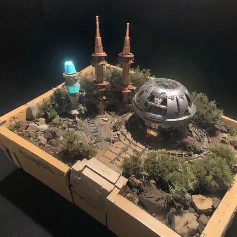 2728年Mars realistic model, (Bifurcation,  original photo,  Quality Best,  masterpiece:1.4),SteampunkCyberpunk6820 City,(CyberpunkMars light:1.3), Mars (Related to land),(in a Small Nature box:1.3),Isometric, Small Nature, landscape on foundation,landscape,