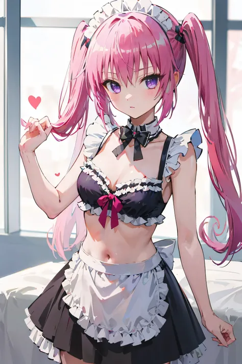 masterpiece, best quality, highres, nana asta deviluke, twintails, fusion of bikini and maid