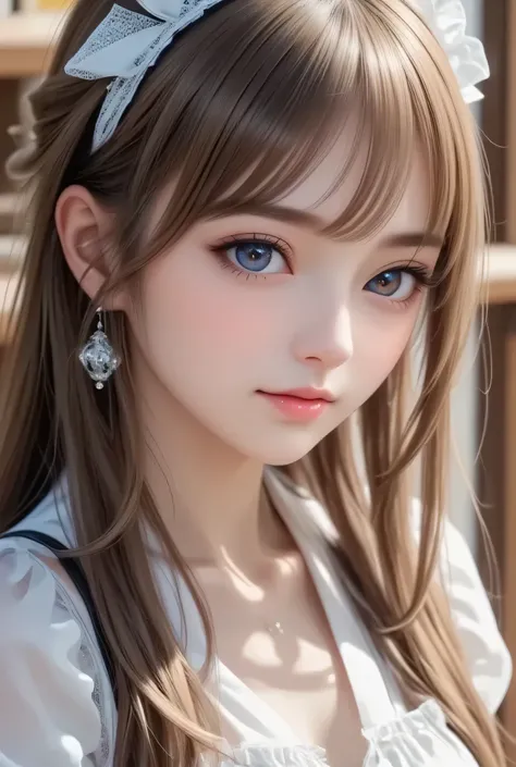 (super cute young face:1.3),
(japanese idol face:1.5),
very beautiful cute girl,
sparkling clear large brown eyes,
exquisite smooth and silky long brown straight hair,
fair skin,
(happy cheerful smile),
professional photogragh,
(super shiny latex maid cos...