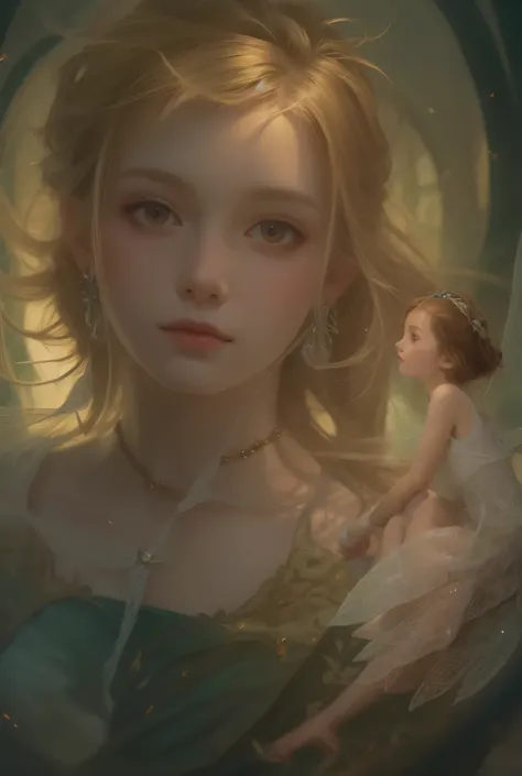  a boy with a fairy on his shoulder, a storybook illustration, tumblr, fantasy art, highly detailed exquisite fanart, a beautiful artwork illustration, beautiful illustration, peter pan, fan art, faerie, portrait of a fairy, portrait of fairy