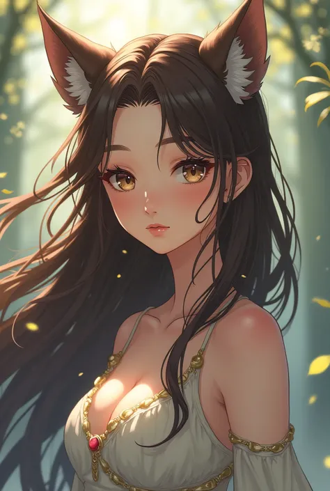 A anime girl with a lion