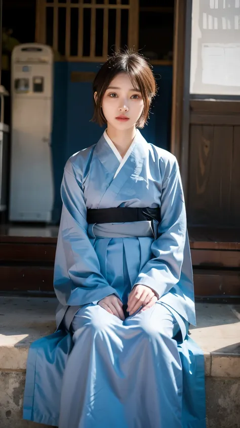 Realistic photography, Beautiful woman with short hair ,Hanbok