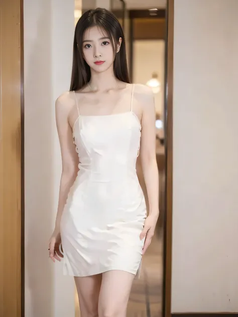  a pretty girl ， Medium length hair， very plump breasts ，A beautiful girl with a clear body outline ， simple background
