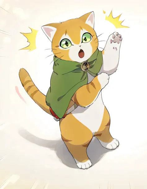 score_9,score_8_up,score_7_up,score_6_up,score_5_up,score_4_up,  2D anime art, 8k, high quality, high details, white background, solo, cute, cat, theo, (theo:1.4), small claw, standing, (surprised-confused at viewer-screen),