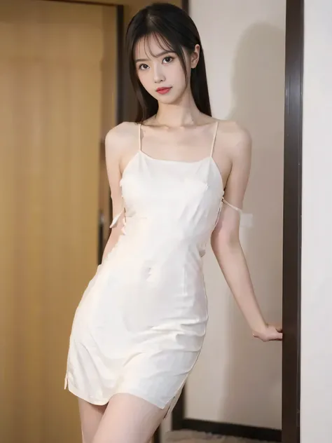  a pretty girl ， Medium length hair， very plump breasts ，A beautiful girl with a clear body outline ， simple background