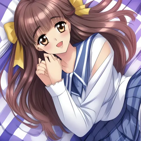 (highest quality, masterpiece: 1.6), (A group of 20yo (too beautiful graceful date-game heroine) are lying down on a expensive bed and laughing at me with their pretty open mouth and lovely lips, can't stop giggling, (covering her own breast ribbon with bo...