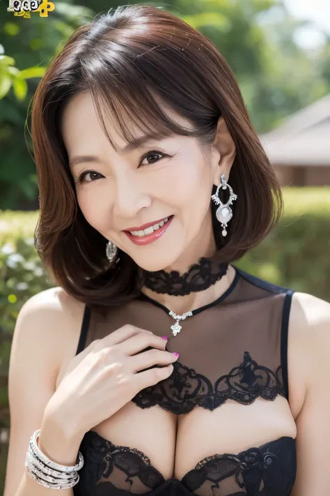 ７８ years old　Mom　MILF　Korean, Lady　large earring　realisitic　Gorgeous Madame Beautiful Mature Woman　sexy　Smile　Gentle woman navel piercing　４K　High quality 　メガネ