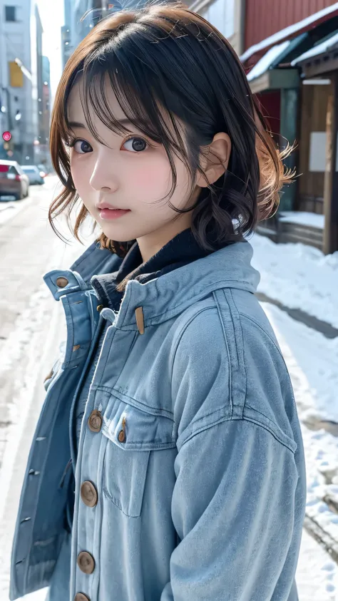  Japanese girl facing the front, super image quality, cute, pretty, sexy, and cute, actress, Japanese pretty girl, Lori, loose, short, curly hair, excellent style, excellent skeleton, clean, fluttering hair, small face, delicate girl, realistic girl, girl ...