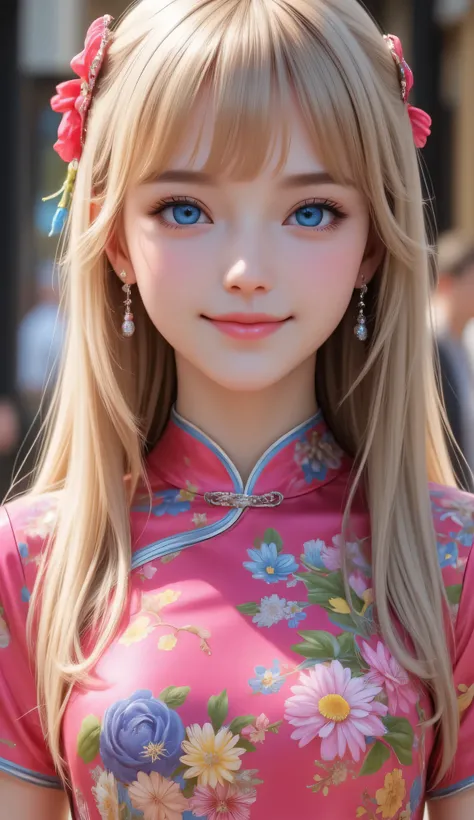 (super cute young face:1),
very beautiful cute french girl,
(thirteen years old:1.4),
(clear blue eyes:1),
exquisite smooth and silky long blonde straight hair,
(happy cheerful smile),
professional photograph ,
Super shiny metallic neon pink gorgeous vivid...
