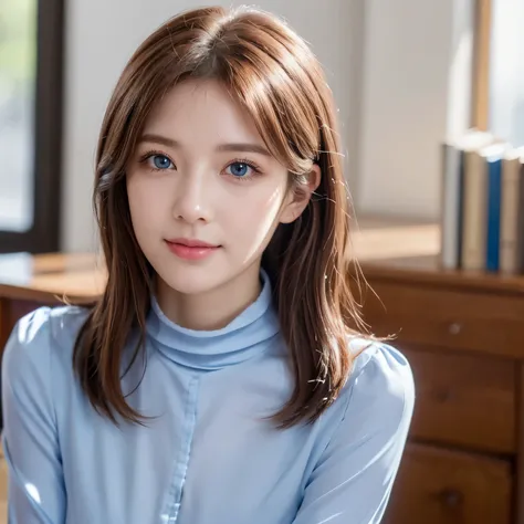 ((  best quality, 8k,  masterpiece  :1.3)),  1 girl , Smiling softly,  whole body, Face reduction,  Pretty Woman Dress, (ผมดำ),   Full Length  :1.1, , a highly detailed face , Soft eyes , Double eyelids,Blue eyesเข้ม,  blurred background , Face reduction, ...