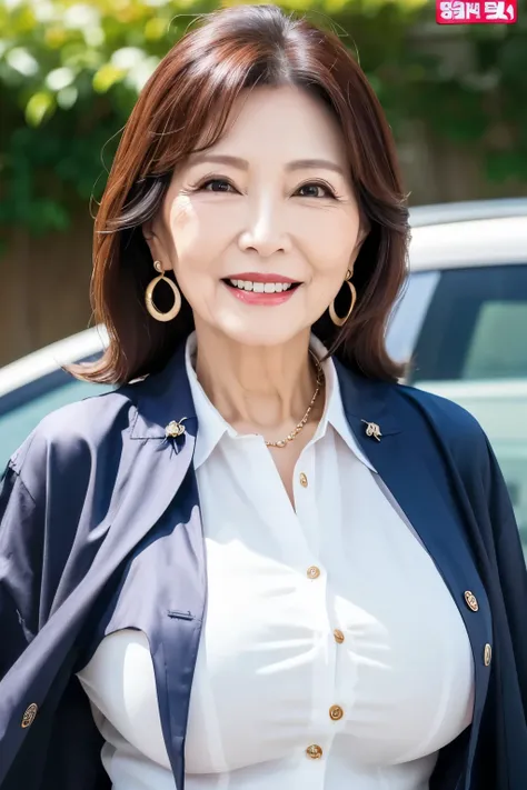 ７８ years old　Mom　MILF　Korean, Lady　large earring　Big choker　　realisitic　Gorgeous Madame Beautiful Mature Woman　sexy　Smile　Gentle woman navel piercing　４K　High quality 