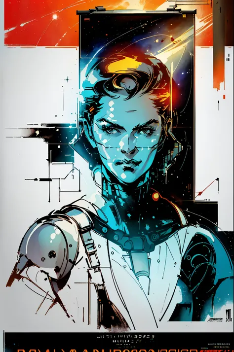 (((masterpiece,best quality))),32K Wallpaper,((( very detailed poster))),retro vintage,sci-fi,(((space thriller cinematic movie poster))),(((Bauhaus))),(((mid-century modern))),(((ultimate galaxy))),(solo1girl :1.2)