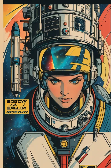 (((masterpiece,best quality))),32K Wallpaper,((( very detailed poster))),retro vintage,sci-fi,(((space thriller cinematic movie poster))),(((Bauhaus))),(((mid-century modern))),(((ultimate galaxy))),(solo1girl :1.2)