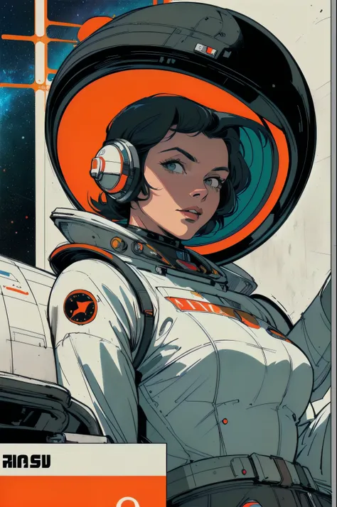 (((masterpiece,best quality))),(((32K Wallpaper))),((( Highly Detailed Poster ))),retro vintage,sci-fi,(((space thriller cinematic movie poster))),(((Bauhaus))),(((mid-century modern))),(((solo1lady:1.2)))