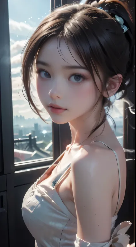 Unbeatable masterpiece, Ultra photo realism, Perfect artwork, Intricate details, Best quality, Strong light,High contrast, (Bare shoulders:0.85),((glowing ambiance, enchanting glow, luminouslighting, Ethereal atmosphere, A mesmerizing glow, evocative hues,...